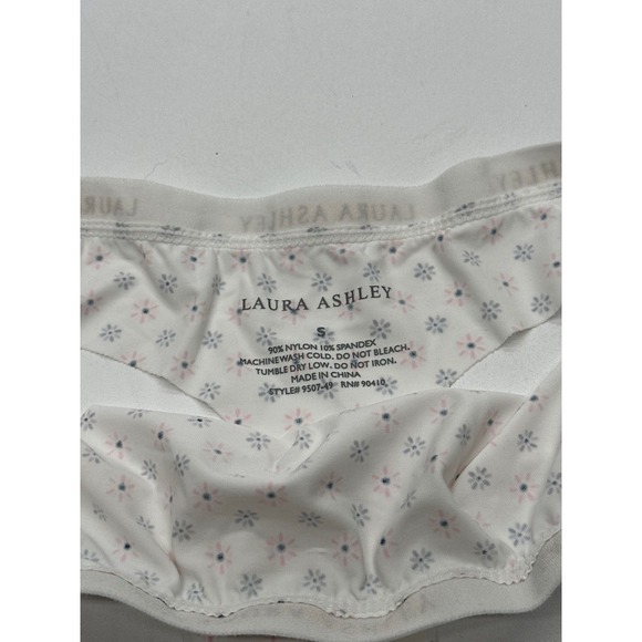 Laura Ashley White Floral Thong Panties Women's Intimates Underwear Small - Picture 4 of 5